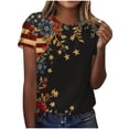 thumbnail image 2 of VKOYWKM 4th of July Shirts for Women American Flag Print Top Patriotic Independence Day Tee Short Sleeve Crew Neck Casual Summer USA Flag Graphic T Shirt, 2 of 5
