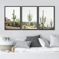 thumbnail image 3 of IDEA4WALL Framed Canvas Print Wall Art Set of 3 Desert Landscape Art, Southwest Cactus Prints, Botanical Floral Wall Decor, Nature Wilderness Modern Artwork for Bedroom - Black 24"x36"x3, 3 of 5