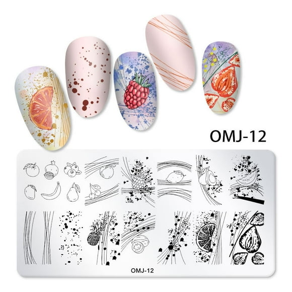 Christmas Nail Art Plates Circular Square Rectangular Stamping Plates Santa Elk Snowflake Ugly Sweater Tree Image Stamp Templates Stamping Kit DIY Print Manicure Salon Design