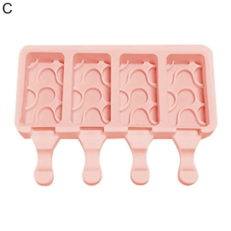 

Honrane Flexible Heat-Resistant Anti-Deform 4-Grid Ice Lolly Mould for DIY Home Use