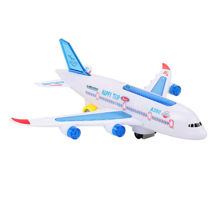 Kidsthrill Kids Airplane Toy - Bump & Go Technology Airplane Toddler Toys  with Lights & Airplane Sounds, Toddler Airplane Toys for 3 Year Old Boys 