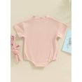 thumbnail image 4 of Bagilaanoe Newborn Baby Girl Boy Easter Rompers Rabbit Print Short Sleeve Bodysuits 3M 6M 12M 18M 24M Infant Casual One Piece Short Jumpsuit, 4 of 8