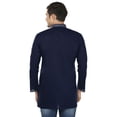thumbnail image 3 of Kurta Courte en Coton pour Hommes Brodée Mode Indienne (Bleu Marine, G), 3 of 5