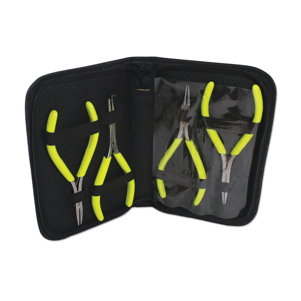 The Beadsmith Plier Set, Microfine 4 Piece Set with Case
