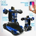 Ficcug Remote Control Transforming Car Robot Toys,2.4GHz 1/14 Scale