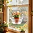 thumbnail image 6 of Hanging Basket Water Catcher, Hanging Basket Drip Pan with Hooks, Plastic Clear Hanging Basket Tray for Watering, Plastic Plant Saucer for Indoor Outdoor Hanging Plants Baskets (12in), 6 of 6