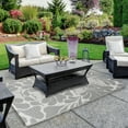 thumbnail image 2 of Northlight 4' x 6' Gray and Off White Floral Rectangular Outdoor Area Rug, 2 of 4