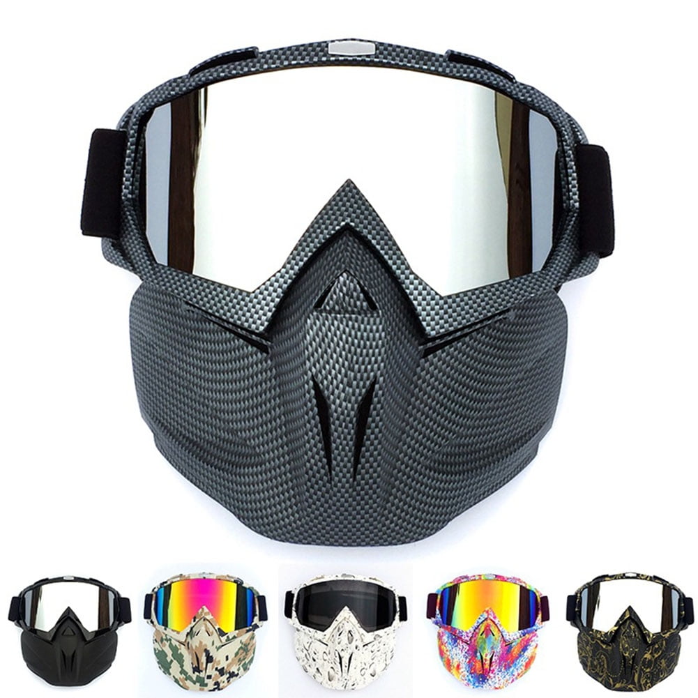 Bicycle Cycling Sungalsses Detachable Goggles Face Mask Shield Sun Glasses UV400 