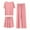 Red, variant on Ludearly 2 Piece Lounge Sets For Women Ice Silk Short Sleeve Tops And Shorts Loose Matching Pajama Sets Loungewear Sweatsuits