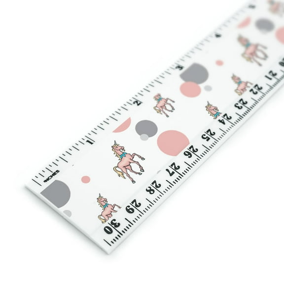Unicorn Fantasy 12 Inch Standard and Metric Plastic Ruler