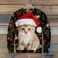 thumbnail image 4 of Wutalume Men's Christmas Print Collar Sweater with Holiday Elements, Festive and Fun for Seasonal Parties and Gifts,Army Green L, 4 of 6