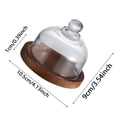 thumbnail image 4 of Glass Cloche with Wooden Base, Mini Cake Stand with Dome Cover, Clear Glass Display Dome for Desserts, Cookies, Cheese, and Home Decor, Small Serving Platter, 4 of 8
