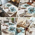 thumbnail image 6 of 8x10 Area Rugs, Vintage Flowers Non-Skid Rubber Backing Large Rectangle Rugs - Living Room Bedroom Home Office, Teal Blue Floral Nature Butterfly Indoor Floor Mat Carpets Washable Rug, 6 of 9