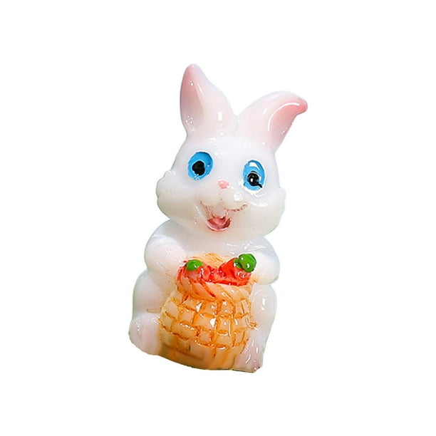 Figura de Pascua en miniatura, decoración de escritorio, accesorios para jardín de hadas. Conejo y Zanahoria A