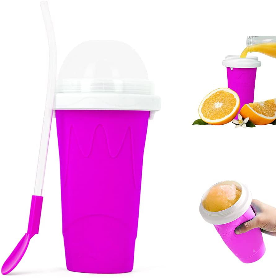 Perfect for Homemade Beverage/Smoothies/Bubble Tea/Fruit Juice Fast Cooling Magic Slushy Maker Squeeze Cup Slushy Maker DIY Homemade Smoothie Cups Freeze Drinks Cup 