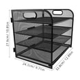 thumbnail image 3 of LEXSOMEO 4-Tier Metal Paper Letter Tray Organizer with Handles, Desktop File Sorter, Book Rack, Folder Holder, Magazine Storage, Black, 3 of 5