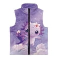 thumbnail image 4 of Pzuqiu Axolotl Kids Zip Up Vest Size 5-6 Toddler Girl Clothes Casual Practical Fall Outerwear Versatile Soft Personalized Winter Sleeveless Jacket with Pockets for Everyday Wear, 4 of 7