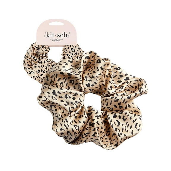 Kitsch Brunch Scrunchie Hair Tie, Multicolor Leopard, 1 ct
