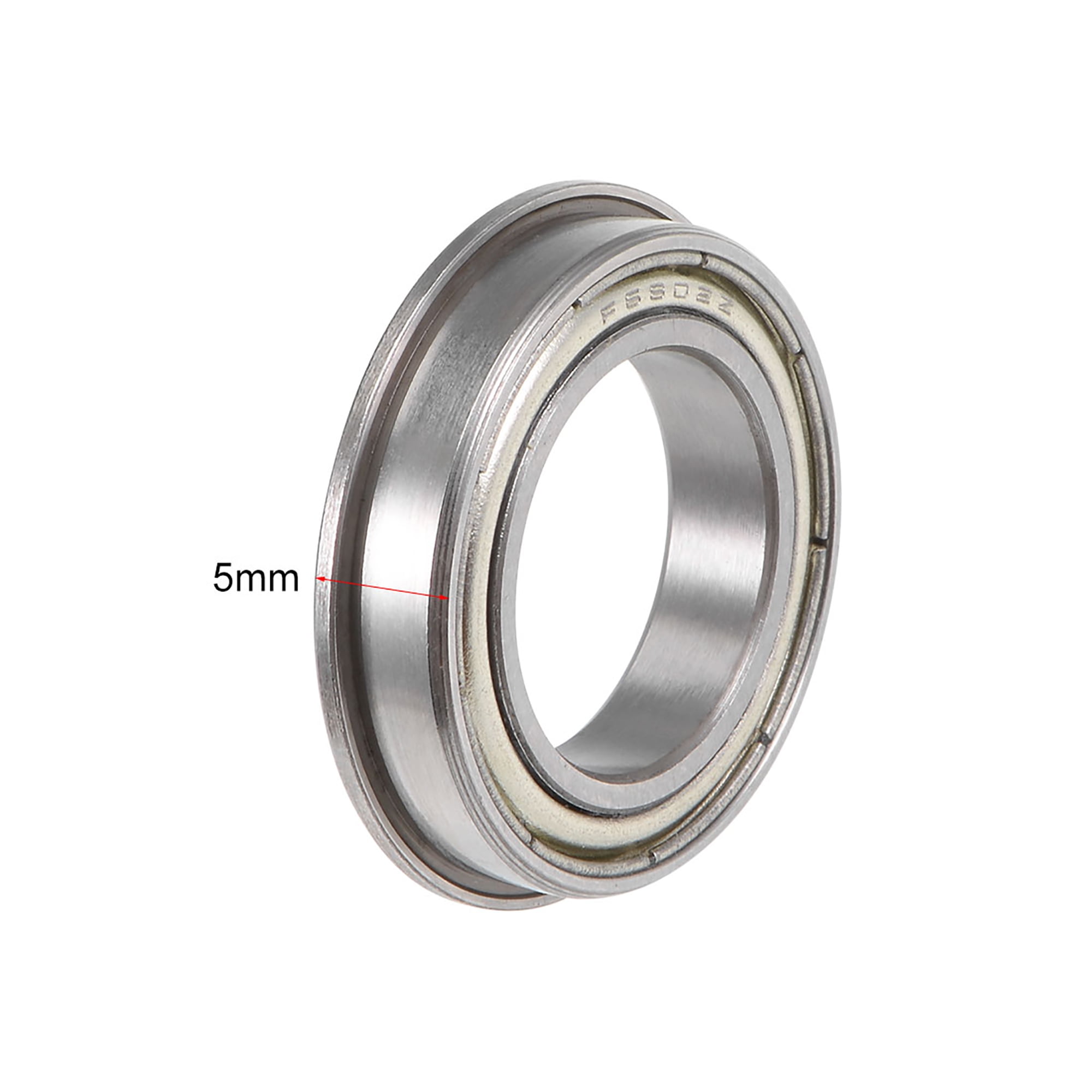 15mm*24mm*5mm 2 x F6802zz Metal Double Shielded  Flanged  Ball Bearings 