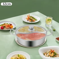 Silver 304 Stainless Steel 32cm Integrated Yuanyang Pot Double Anti-Odor Household Hot Pot With Cover