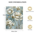 thumbnail image 2 of Wuche  White Flower Wall Art Blooming Floral with Gold Foil Canvas Print Wall Art The Picture for Living Room Bedroom Contemporary Wall Painting Decoration Modern Abstract Artwork, 2 of 5
