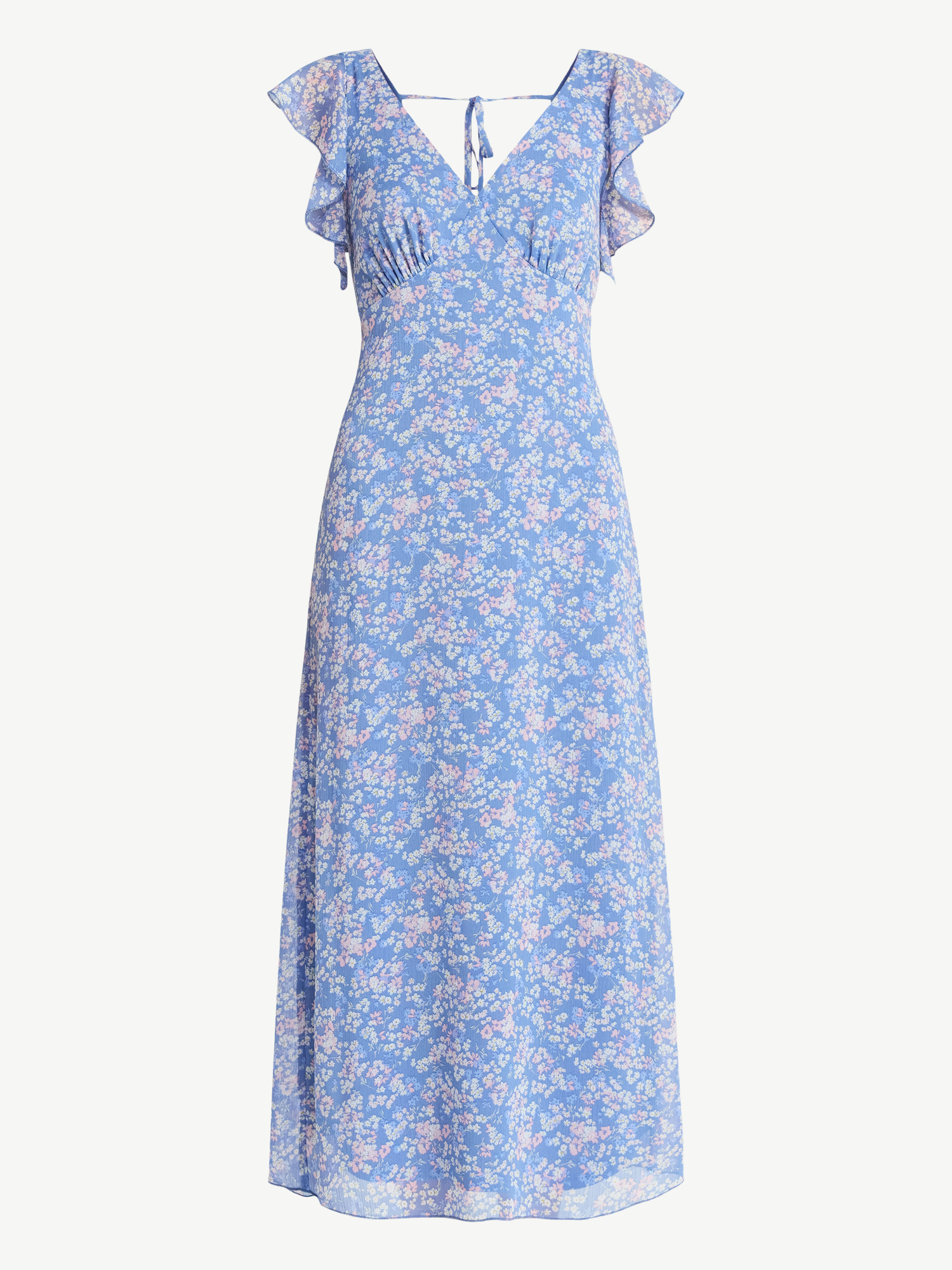 No Boundaries Flutter Sleeve Midi Dress, Women's XXS-XXL