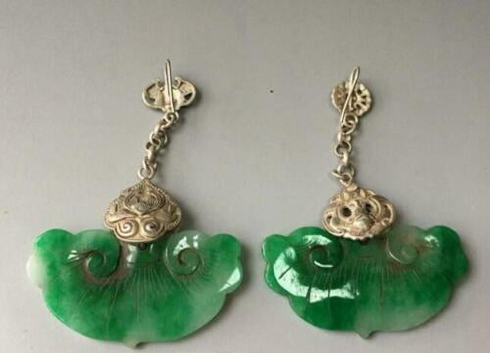 Pair of Vintage Jade Teardrop Earrings Screw Back Gold Filled - Ruby Lane
