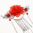 thumbnail image 4 of Pasador para el pelo con borlas largas estilo vintage para novia, para mujer, para boda o fiesta rojo, 4 of 8