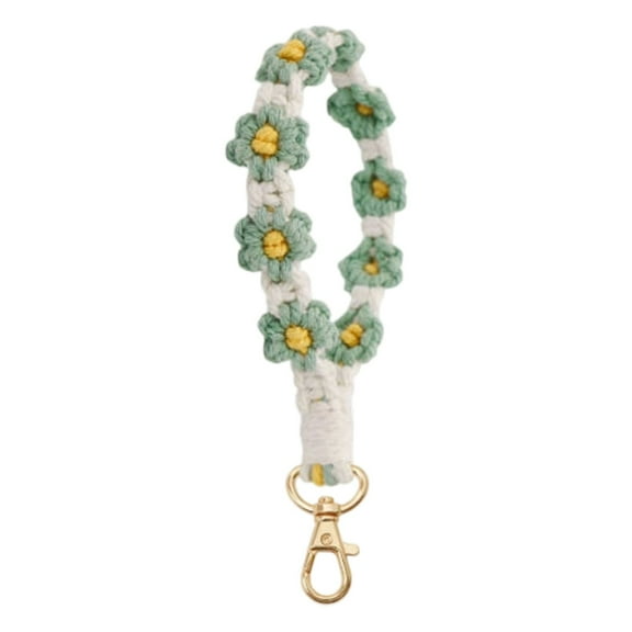 Handmade Wrist Lanyard for Keys - Boho Macrame Keychain Wristlet, Cute Keyring Holder Bracelet for Women and Girls, Exquisite Weave Keychain Accessory