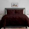 thumbnail image 2 of KOMFIT 800 Thread Count Pinch Pleated Duvet Cover set 100% Egyptian Cotton with Zipper Closure & Corner Ties 1 Duvet Cover & 4 Pillow Shams Chocolate Solid , Full/Queen (90x90), 2 of 6