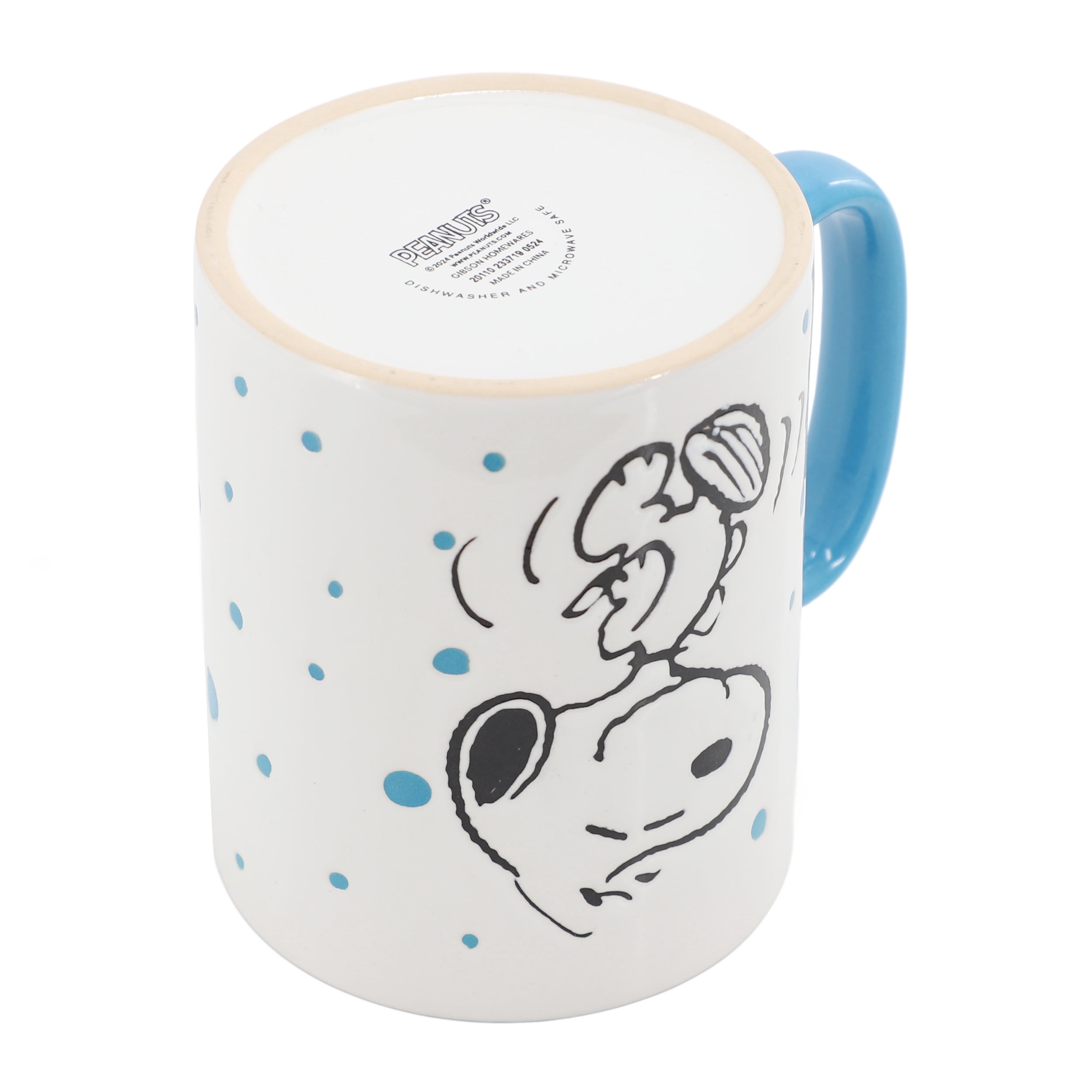 Peanuts Freckled Joy Snoopy 17 Ounce Stoneware Mug Set in Blue