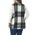 thumbnail image 4 of DARING DIVA Women's Plus Size Plaid Curvy Notched Lapel Vest 2X Black, 4 of 6