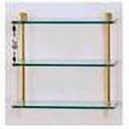 thumbnail image 2 of Triple Tiered Glass Shelf with Integrated Towel Bar - Antique Copper / 22 Inch, 2 of 3