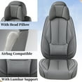 thumbnail image 5 of Coverado Car Seat Covers Full Set, Waterproof Faux Leather Seat Protectors with Head Pillow, Universal Fit Most Cars, Gray, 5 of 8