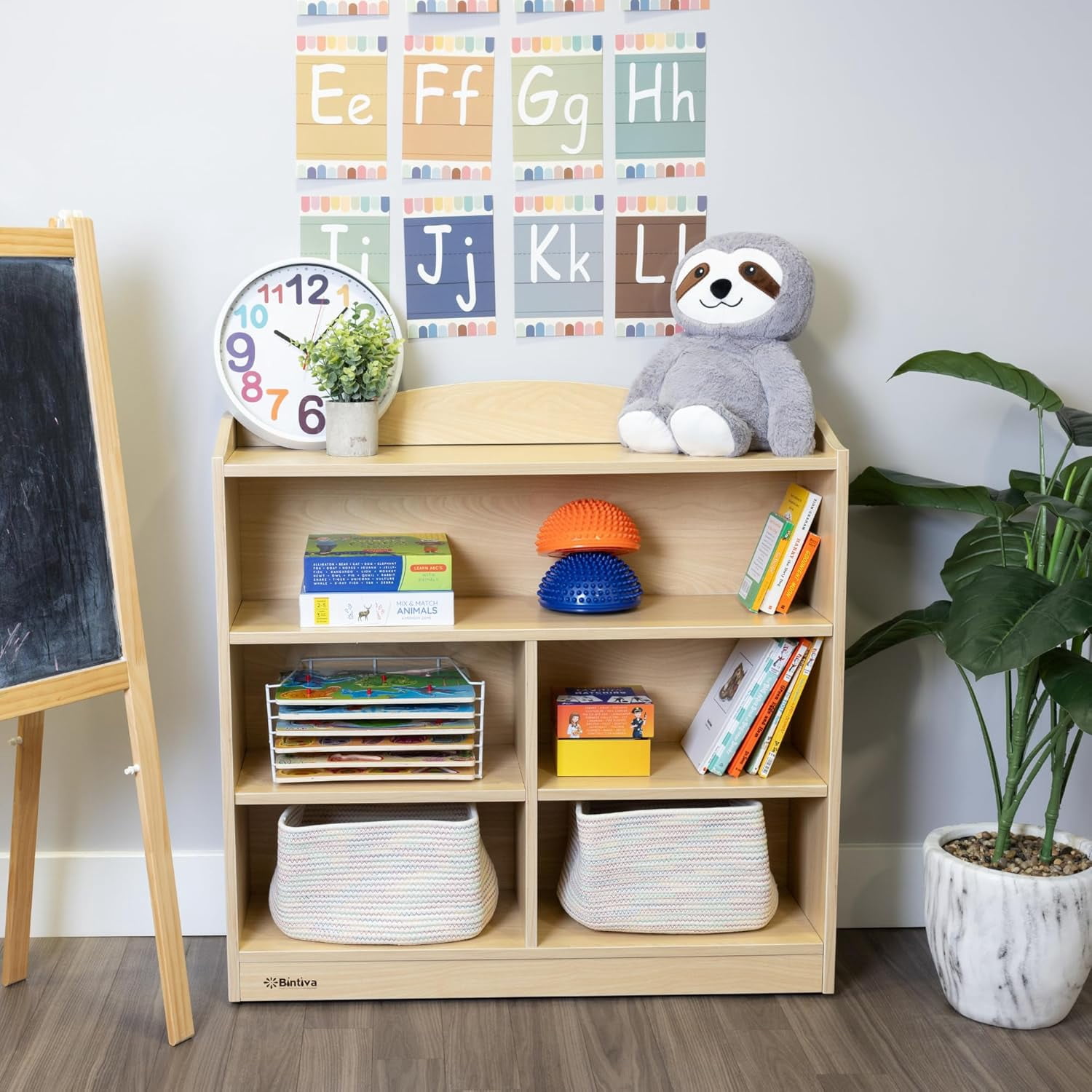 Schooled Deluxe Bookcase with Adjustable Shelves, Bookshelf Book Display for Classroom Organization, 28"