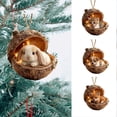 thumbnail image 5 of SLYNSHome Pine Cone Animal Hanging Ornaments Christmas Tree Decor 2D Acrylic Forest Animal DIY Crafts Festive Pendants, 5 of 6