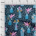 thumbnail image 2 of oneOone Polyester Spandex Blue Fabric Floral Vase With Geometrical Sewing Craft Projects Fabric Prints By Yard 56 Inch Wide, 2 of 4