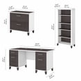 thumbnail image 2 of Somerset 60W Desk with File Cabinet & Bookcase in White/Gray - Engineered Wood, 2 of 10