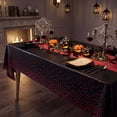 thumbnail image 5 of Miwamany Halloween Black Red Tablecloth, 54x108 Inch Polka Dot Plastic Cover, Disposable Waterproof Rectangle Cloth for Party Dining Table Decoration, Spooky Festive Accent, 5 of 7