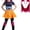 Purple with Wig, variant on Guvpev G'irls Popular Singer Cosplay Costume, 2-Piece Pop Idol Group Cosplay Outfit with Top & Skirt for Halloween Cosplay, Birthday Party & Stage Performance Dress Up, Ages 3-14