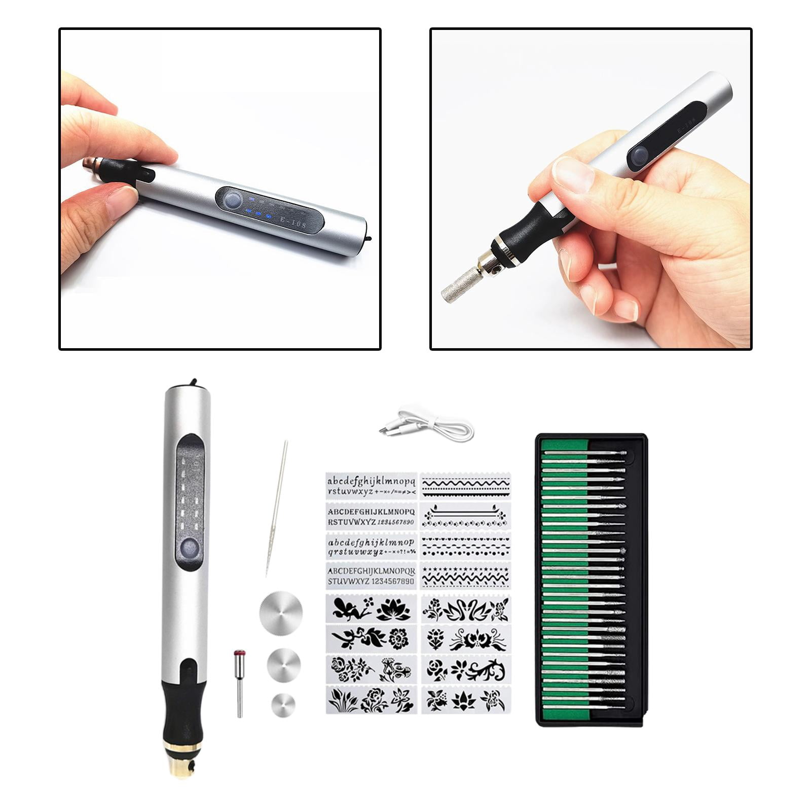 Nishiyuenyi DIY Engraver Pen Electric Engraving Tool Kit Handheld Carving Tool Engraving Pen