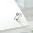 thumbnail image 4 of Gem Stone King 925 Sterling Silver Green Prasiolite and White Moissanite Wedding Engagement Band Bridal Set Ring for Women (1.29 Cttw, Gemstone, Available in Size 5, 6, 7, 8, 9), 4 of 5