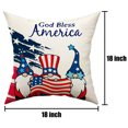 thumbnail image 3 of 4th of July Decorations Pillow Covers 18 x 18 Inch Set of 4 Memorial Day Decor America Flag Stars and Patriotic Throw Pillow Covers Gnomes Pillows Independence Day Decor for Home, 3 of 7
