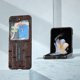 thumbnail image 2 of Funda de cuero genuino con textura Mahjong y soporte para Samsung Galaxy Z Flip5 (azul), 2 of 5