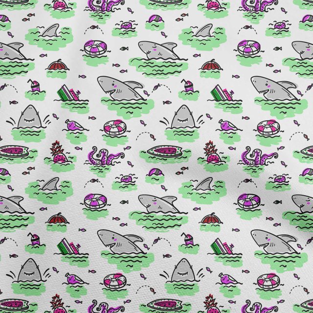 oneOone Silk Tabby Sea Green Fabric Beach Hawai Sewing Craft Projects Fabric Prints By Yard 42 Inch Wide