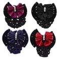thumbnail image 1 of EeaseCA 4pcs Creative Rhinestones Net Mesh Bun Covers Mesh Hair Snoods for Women, 1 of 7