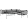 thumbnail image 3 of Modway Harmony 6 Piece Outdoor Patio Aluminum Sectional Sofa Set, Multiple Colors, 3 of 16