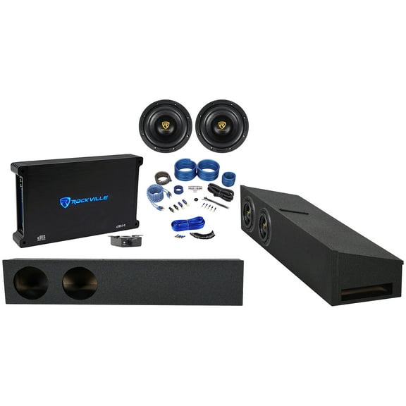 2 Rockville 8" 2000w Underseat Subwoofers Amp For 2009-2020 Ford F150 Super Crew