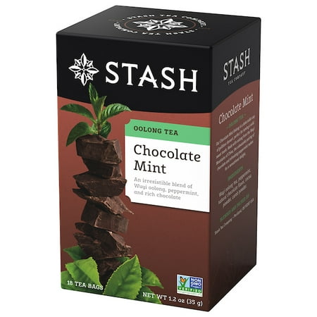 - (3 Pack) Stash Tea Chocolate Mint Wuyi Oolong Tea, 18 Ct, 1.2 Oz