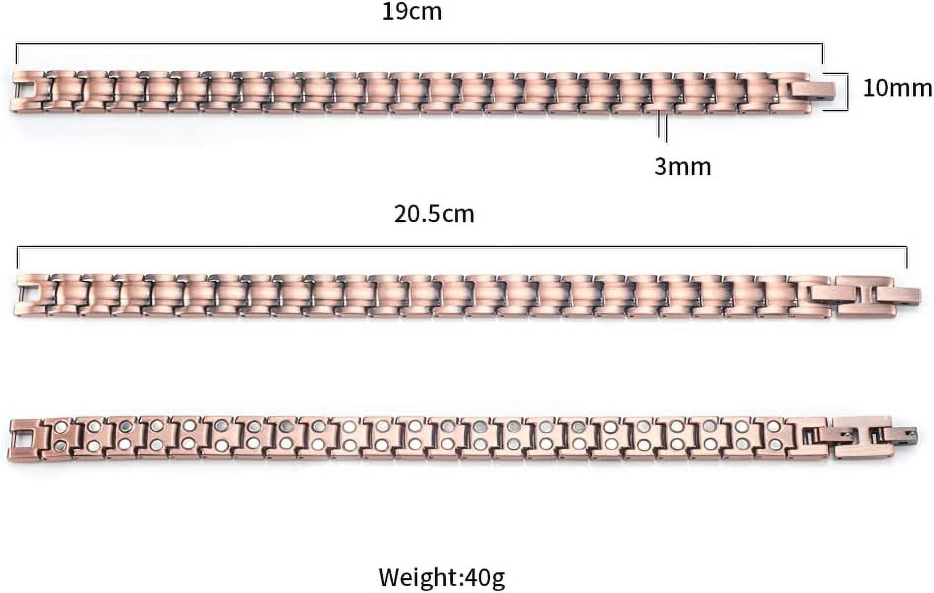 Wollet 2PCS Copper Magnetic Bracelets for Women Men Magnets Couple Bracelets Valentine's Day Gift